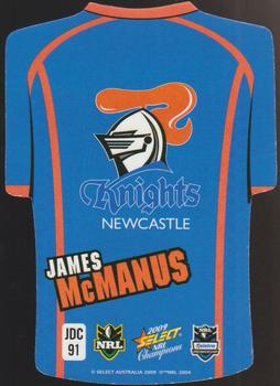 2009 Select NRL Champions - Holographic Jersey #JDC91 James McManus Back